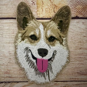 Corgi Dog Patch, Pet Patch, Large patch, Collectable Embroidered Patch Embellishment, clothes accessory, sew on patch, iron on patch
