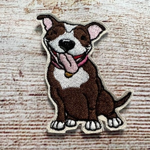 Pit Bull Medium Brown Patch,Embroidered decoration, iron-on patch, sew on patch