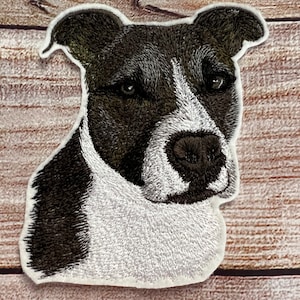 Pit Bull Black Patch, Dog Patch, Pet Badge, Large patch, Embroidered Patch Embellishment, clothes accessory, sew on patch, iron on patch
