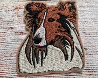 Parche de Collie, parche de perro, parche de perro Lassie, decoración bordada, parche para ropa, parche termoadhesivo, parche para coser