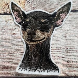 Miniature Pinscher Dog Patch, Pet Patch, Large patch, Embroidered Patch Embellishment, clothes accessory, sew on patch, iron on patch