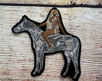 Écusson transparent Bey on the Horse pour femme, couverture de l'album Yonce, embellissement de veste et de chapeau, décoration brodée, patch thermocollant, écusson à coudre