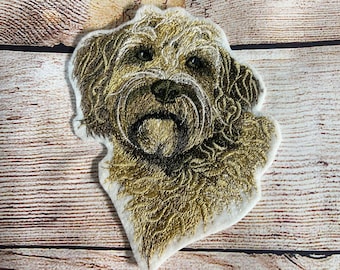 Labradoodle-lapp, Goldendoodle-lapp, stor broderad lapputsmyckning, klädaccessoar, sy-på-lapp, stryklapp