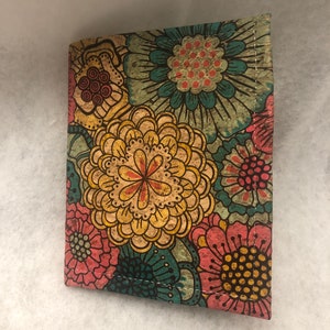 Diy hecho a mano Bifold Slim minimalista cartera impreso corcho y vinilo