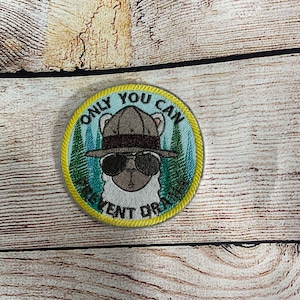 Only You Can Prevent Drama Patch, Embroidered decoration, iron-on patch, sew on patch, patch up holes in garments, jeans patch, embellish