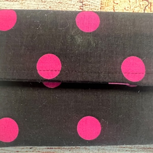 Small Slim Mini Ladies Wallet Black Hot Pink