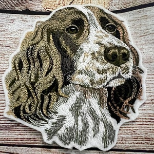 Springer Spaniel Dog Patch, Pet Patch, Large patch, Embroidered Patch Embellishment, clothes accessory, sew on patch, iron on patch