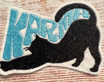 Écusson Taylor Karma Stretching Cat Swift Midnights, embellissement de veste et de chapeau, décoration brodée, écusson thermocollant, écusson à coudre