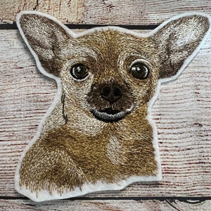 Chihuahua Dog Patch, Pet Patch, Large patch, Embroidered Patch Embellishment, clothes accessory, sew on patch, iron on patch