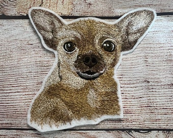Chihuahua Dog Patch, Pet Patch, Large patch, Embroidered Patch Embellishment, clothes accessory, sew on patch, iron on patch