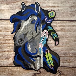 Pferd Design Patch, großer Aufnäher, gestickter Aufnäher, Aufnäher, Kleidungszubehör, Aufnäher zum aufnähen