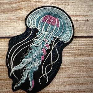 Jellyfish Patch, Large patch, Collectable Embroidered Patch Embellishment, clothes accessory, sew on patch, iron on patch