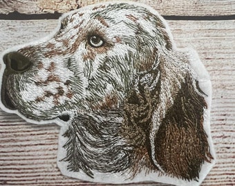 Parche de perro setter inglés, parche para mascota, parche grande, adorno de parche bordado, accesorio para ropa, parche para coser, parche para planchar