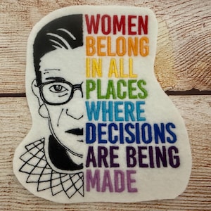 Ruth Bader Ginsburg Patch, RBG Patch, Fenimism Patch, Women’s Rights, Colorful Embroidered decoration, patch for clothes, iron-on patch,