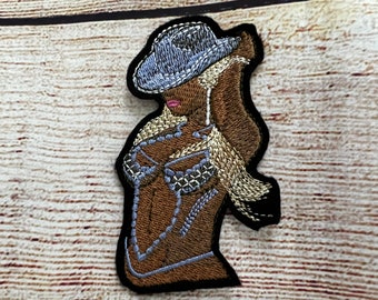 Bey inspired Iconic picture 2023 Tour Patch, Bey photo badge,Jacket and hat embellishment,Embroidered decoration, iron-on patch,sew on patch