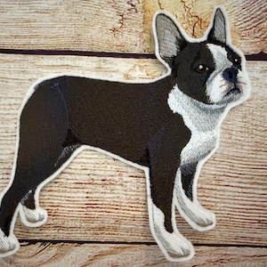Boston Terrier Dog Patch, Pet Badge, Embroidered decoration, iron-on patch, sew on patch