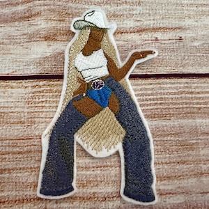 Bey als Cowboy Patch, Yonce Album Cover, Jacke und Hut Verschönerung, Gestickte Dekoration, Bügelbild, Aufnäher zum aufnähen