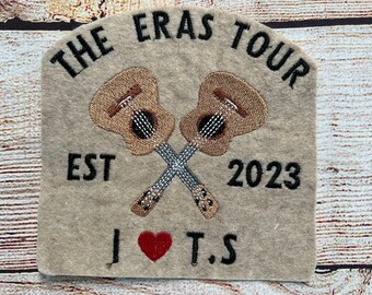Taylor The Eras Tour Patch, Est 2023 Guitar Badge, Jacket and Hat embellishment, Embroidered decoration, iron-on patch