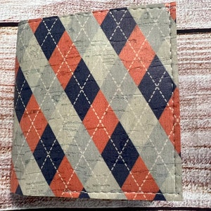 Cartera pequeña de corcho, cartera bifold de corcho sostenible a cuadros con bolsillo a presión, cartera plegable delgada, billetera ecológica, accesorios de corcho