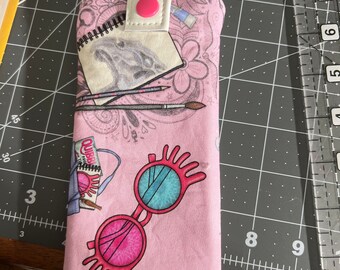 Designer stoffen lenzenvloeistof/zonnebril hoesjes