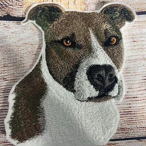 Pit Bull Patch, Dog Patch, Pet Patch, Large patch, Embroidered Patch Embellishment, clothes accessory, sew on patch, iron on patch