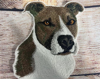 Pit Bull Patch, Dog Patch, Pet Patch, Large patch, Embroidered Patch Embellishment, clothes accessory, sew on patch, iron on patch
