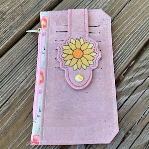 Cartera fina mini rosa de corcho para mujer y niña