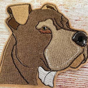 Pit Bull Medium Brown Patch, Dog Badge, Pet Patch, Embroidered decoration, iron-on patch, sew on patch, hole repair