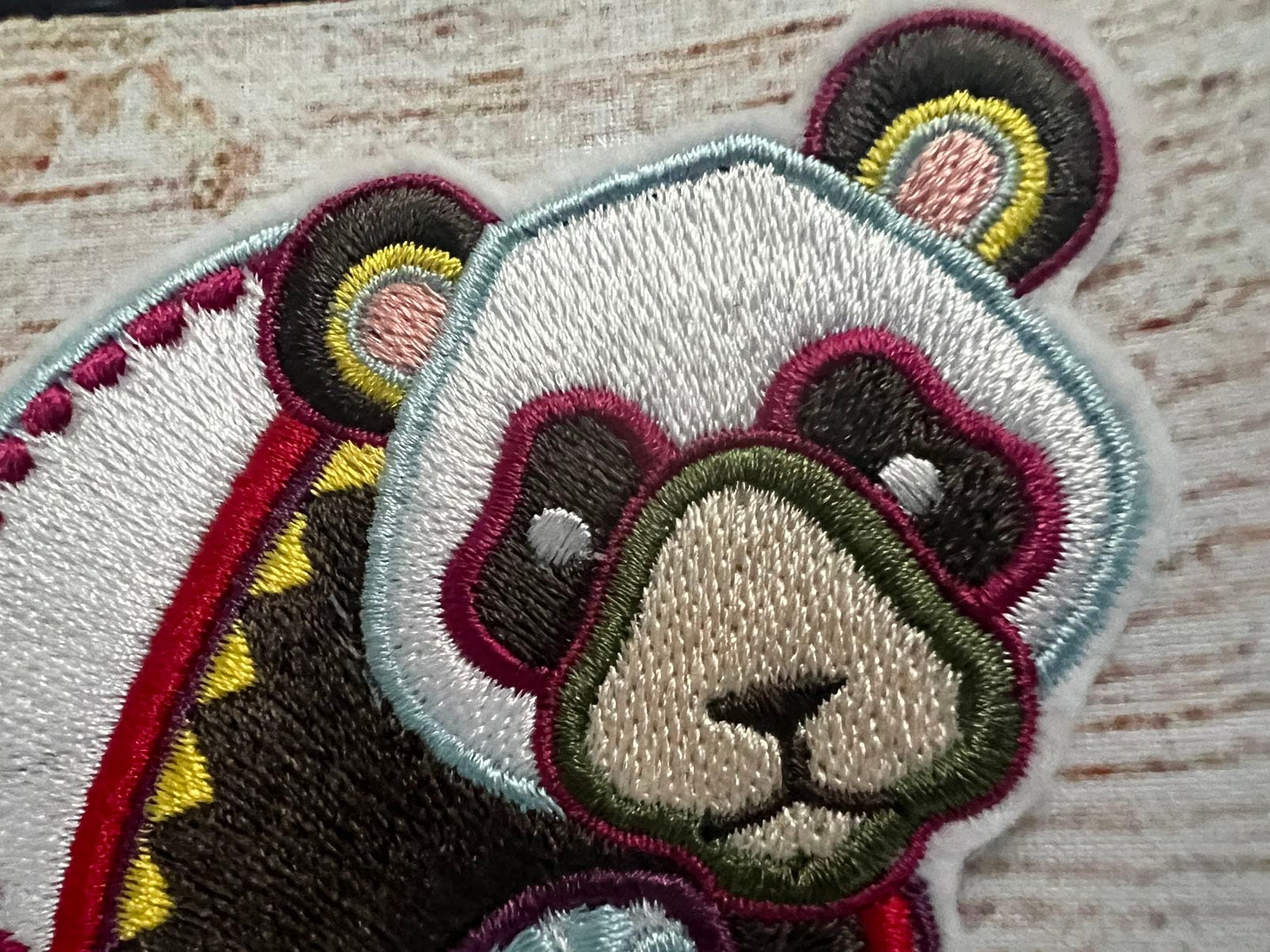 Panda Patch, Jacket and Hat Embellishment, Embroidered