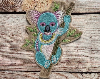 Koala Bear Patch, Collectable Embroidered decoration, patch for clothes, iron-on patch, sew on patch