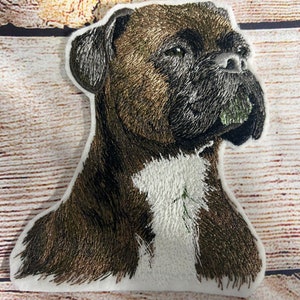 Boxer Dog Patch, Pet Patch, Large patch, Embroidered Patch Embellishment, clothes accessory, sew on patch, iron on patch