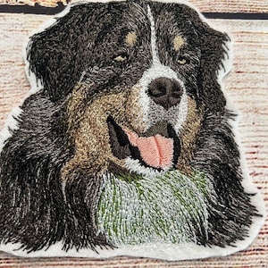 Bernese Mountain Dog Patch, Pet Patch, Large patch, Embroidered Patch Embellishment, clothes accessory, sew on patch, iron on patch