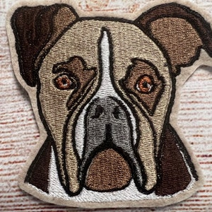 Boxer Dog Patch, Pet Patch, Collectable Patch, Embroidered decoration, iron-on patch, sew on patch, hole repair