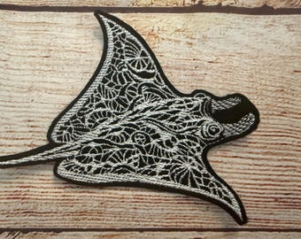 Manta Ray Manta Birostris Iron on Patch Ready to Ship - Etsy