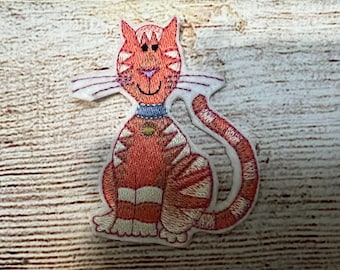 Toppa gatto, toppa gatto fantasia, toppa piccola, decorazione ricamata, toppa termoadesiva, toppa da cucire