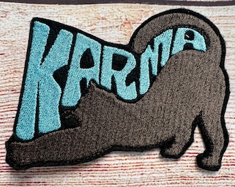 Taylor Karma Stretching Cat 3”x4” Swift Midnights Patch, Jacket and hat embellishment, Embroidered decoration, iron-on patch, sew on patch