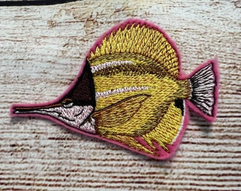 Fish Patch, Geborduurde decoratie, iron-on patch, naaien op patch, verfraaiing voor kleding, tas verfraaiing