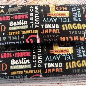 Small Slim Mini Ladies Wallet Black Travel Printed Fabric