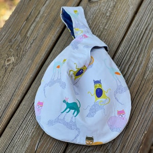 Japanese Cotton Reversible Fabric Knot Bag