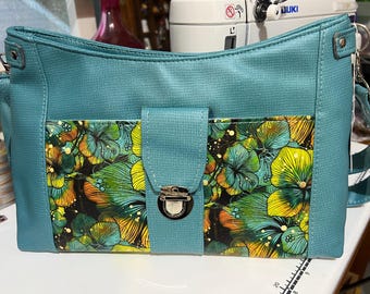 Crossbody Bag, Ladies Turquoise Handbag, Purse for Women, Medium Size Shoulder Bag