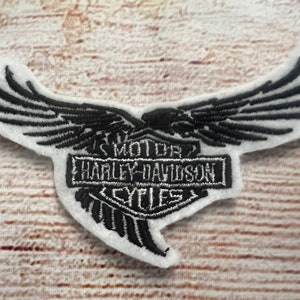 Harley Davidson Motorcycle Patch, Embroidered decoration,Skull iron-on patch, sew on patch, embellishment for clothes, motorcycle vest patch