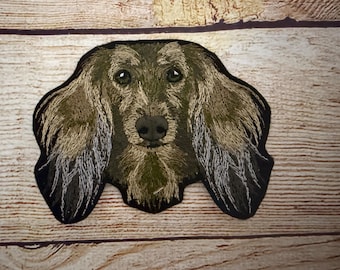 Dachshund Dog Patch, Pet Badge, Large patch, Embroidered Patch Embellishment, clothes accessory, sew on patch, iron on patch
