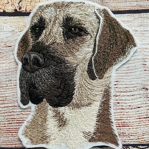 Great Dane Dog Patch, Pet Patch, Large patch, Collectable Embroidered Patch Embellishment, clothes accessory, sew on patch, iron on patch