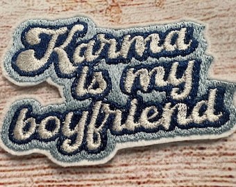 Taylor Karma is my Boyfriend Patch, Midnights Groovy Retro Jacke und Hut Verzierung, gestickte Dekoration, Bügelbild, Aufnäher zum Aufnähen