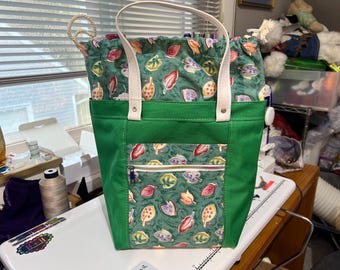 Craft Project Bag, Knitting Bag, Sewing Storage Bag, Stylish Sewing Tote