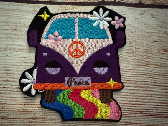 Hippy Van Embroidered Patch, Boho Badge Decoration, Patch Hippy Van Embroidered Patch, Boho Badge Decoration, Patch