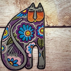 Cat Patch, Katze Aufnäher, Bügelbild Bunt, Kitty Patch, Gestickte Dekoration, Bügelbild