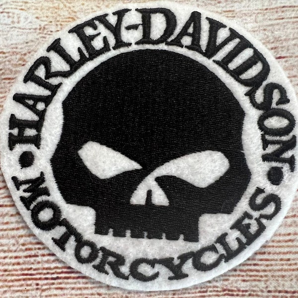 Harley Davidson Motorcycle Patch, Embroidered decoration, iron-on patch, sew on patch, embellishment for clothes, motorcycle vest patch