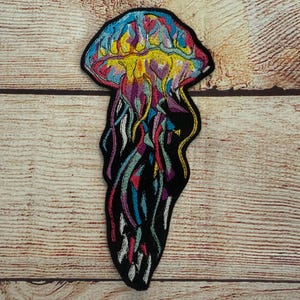 Jellyfish Patch, Large patch, Collectable Embroidered Patch Embellishment, clothes accessory, sew on patch, iron on patch
