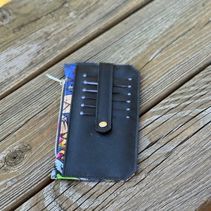 Cartera Slim Small Ladies de algodón y piel sintética